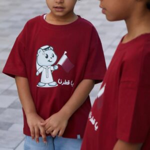 Kids Tshirt- Remoon bear with Qatar flag